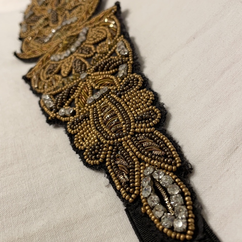 Beaded hand-sewn waist belt